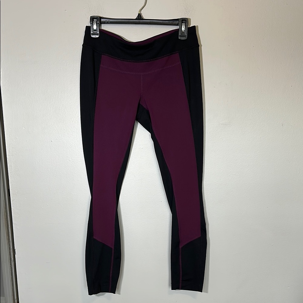 Tasc color block super soft Black and Purple workout Leggings